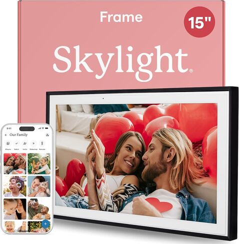Skylight Digital Picture Frame - WiFi Enabled with Load from Phone Capability, Touch Screen Digital Photo Frame Display - Customizable Gift for Friends and Family - 10 Inch Silver in Saudi Arabia