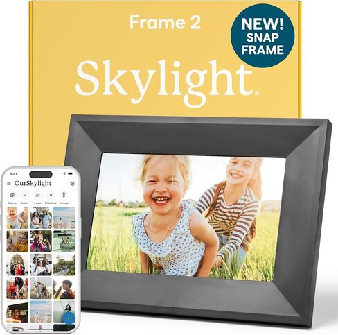 Skylight Digital Picture Frame - WiFi Enabled with Load from Phone Capability, Touch Screen Digital Photo Frame Display - Customizable Gift for Friends and Family - 10 Inch Silver in Saudi Arabia