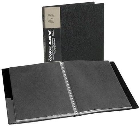 Itoya Original Art ProFolio 9x12 Black Art Portfolio Binder with Plastic Sleeves and 48 Pages - Portfolio Folder for Artwork with Clear Sheet Protectors - Presentation Book for Art Display and Storage | 9x12 Portfolio Binder with Plastic Sleeves, Holds 48 in Kuwait