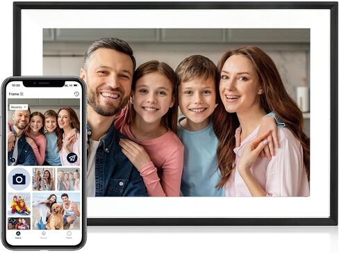 Digital Picture Frame, 10.1 Inch Picture Frame with 1280*800 HD IPS Touch Screen, Smart Digital Photo Frame Built-in 32GB Memory, Auto-Rotate Easy Setup to Share Photos or Videos via AiMOR APP (Black) in Kuwait