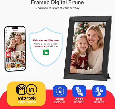 Frameo 10.1 Inch WiFi Digital Picture Frame, 1280x800 HD IPS Touch Screen Photo Frame Electronic, 32GB Storage, Auto-Rotate, Wall Mounted, Share Photos/Videos Instantly from Anywhere - White in Saudi Arabia