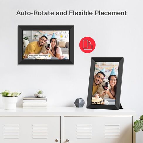 Frameo 10.1 Inch WiFi Digital Picture Frame, 1280x800 HD IPS Touch Screen Photo Frame Electronic, 32GB Storage, Auto-Rotate, Wall Mounted, Share Photos/Videos Instantly from Anywhere - White in Saudi Arabia