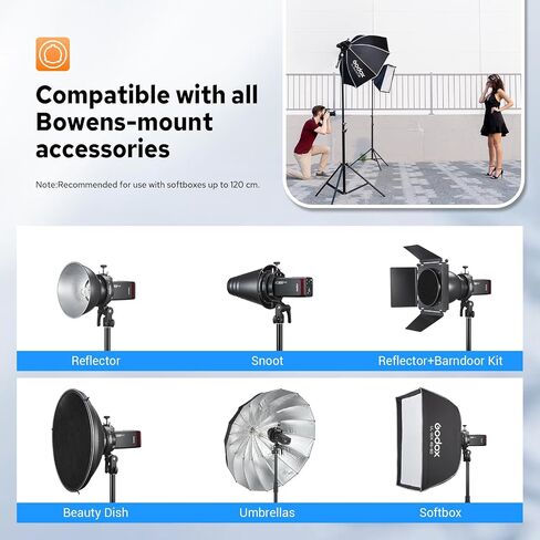 Godox S3 Speedlite Bracket, S-Type Bracket Updated Version Bowens Mount Holder for Godox V1 V1Pro V100 AD300Pro AD300ProII AD200ProII AD200Pro AD200 V860II V860III TT350, Support ±90° Angle Adjustment in Kuwait