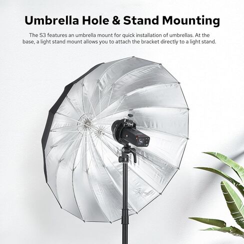 Godox S3 Speedlite Bracket, S-Type Bracket Updated Version Bowens Mount Holder for Godox V1 V1Pro V100 AD300Pro AD300ProII AD200ProII AD200Pro AD200 V860II V860III TT350, Support ±90° Angle Adjustment in Kuwait