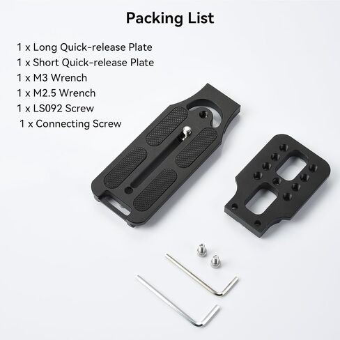 UTEBIT Camera L Bracket, with 1/4'' Screw Hole & Quick Release Plate | Vertical Horizontal Switching Tripod Mount Compatible with Canon Nikon Sony DJI Osmo Stabilizer Tripod Monopod, Black in Kuwait