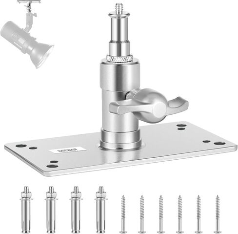 NEEWER 6.5 Inch Wall Ceiling Mount Baby Pin 5/8" Stud with 360° Swivel Ball Head & 10 Screws, Photography Photo Studio Wall Mount for Ring Light,Video Light,Strobe Flash, Max Load 22lb/10kg, ST-WM2 in Kuwait