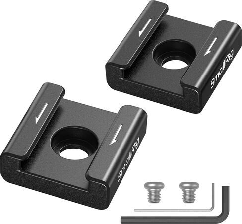 SmallRig Anti-Twist Cold Shoe Mount Adapter (2pcs) with 1/4"-20 Screws, for Flash LED Light Monitor Microphone, with Anti Twist Pins, Compatible with SmallRig Cage - 5032 in Kuwait