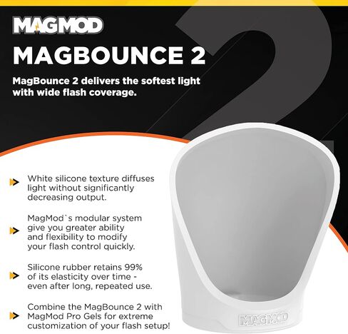 MagMod MagBounce 2 Flash Modifier, Photography Lighting Bounce Modifier | Magnetic Light Diffuser Attachment, Lightweight Light Control, Soft Even Bounce, Built for Working Photographers, Quick Setup in Kuwait
