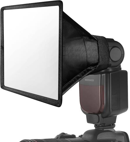 NEEWER Flash Diffuser Light Softbox 11" x 8", Universal, Collapsible with Storage Pouch Compatible with Canon Nikon Sony Godox Yongnuo NEEWER speedlight in Kuwait