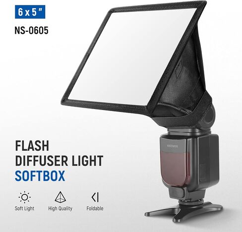 NEEWER Flash Diffuser Light Softbox 11" x 8", Universal, Collapsible with Storage Pouch Compatible with Canon Nikon Sony Godox Yongnuo NEEWER speedlight in Kuwait