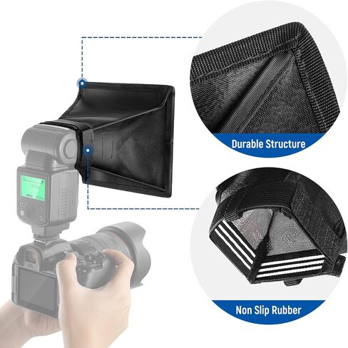 NEEWER Flash Diffuser Light Softbox 11" x 8", Universal, Collapsible with Storage Pouch Compatible with Canon Nikon Sony Godox Yongnuo NEEWER speedlight in Kuwait
