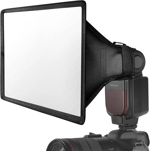 NEEWER Flash Diffuser Light Softbox 11" x 8", Universal, Collapsible with Storage Pouch Compatible with Canon Nikon Sony Godox Yongnuo NEEWER speedlight in Kuwait