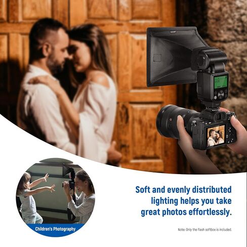 NEEWER Flash Diffuser Light Softbox 11" x 8", Universal, Collapsible with Storage Pouch Compatible with Canon Nikon Sony Godox Yongnuo NEEWER speedlight in Kuwait