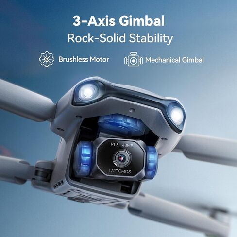 Ruko F11PRO 2 Plus Drones with Camera for Adults, 48MP 8K Photo, 3-Axis Gimbal Stabilizer, 74 Mins Flight Time (2 Batteries), 20,000ft Transmission, Beginner-Friendly Tech Gift in Kuwait