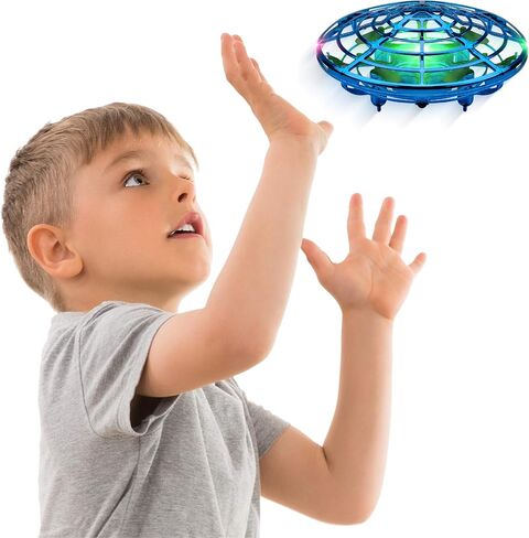 Force1 Scoot Combo Hand Operated Drone for Kids or Adults - Hands Free Motion Sensor Mini Drones, Easy LED Indoor Rechargeable UFO Flying Orb Ball Drone Toys for Boys and Girls (Red/Blue) in Kuwait