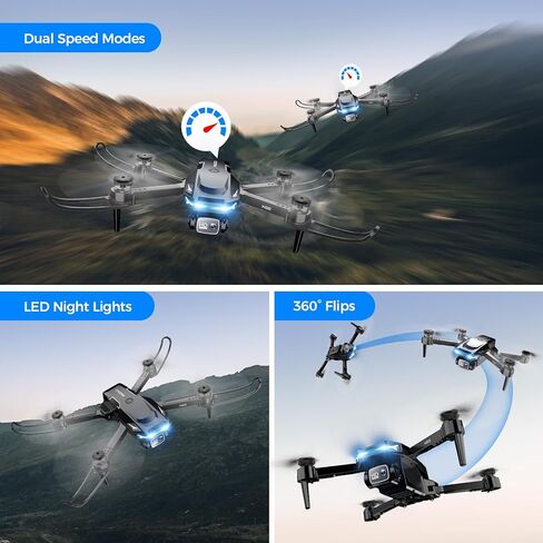 Drone with Camera - Drone with Screen on Controller for Beginners, Foldable Remote Control Quadcopter with Gesture Control, 3D Flip, One Key Start, Emergency Stop, 2 Batteries, Easier to use in Kuwait