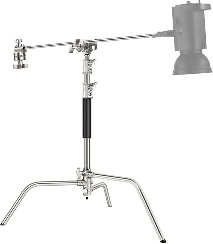 NEEWER Stainless Steel Heavy Duty C Stand with Swivel Casters, 43"-73"/110-186cm Photography Light Stand with 33"/83cm Boom Arm, 2 Grip Heads for Studio Monolight, Softbox, Reflector, SC186W | 43"-73"/110-186cm, Photography Light Stand, 33"/83cm Boom Arm, in Saudi Arabia