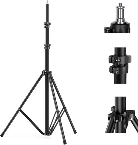 SMALLRIG Photography Light Stand 110"/9.2ft/280cm, Air-Cushioned Aluminum Photo Video Tripod Stand with 1/4" Screw for Softbox, Studio Light, Reflector and Ring Light, Max Load 8kg, RA-S280 in Kuwait