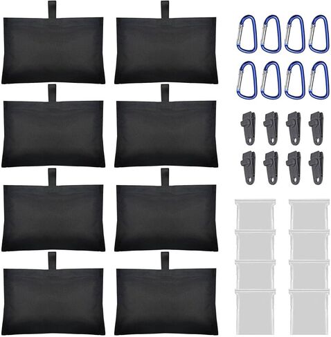 8 Pack Boat Cover Mooring Sand Bags Weights Small Sandbags with Hooks | Marine Grade Vinyl Weighted Bags Empty Small Sandbags Tarp Weights for Hold Things Down Boat Cover Pool Cover Canopy Tent Car in Kuwait