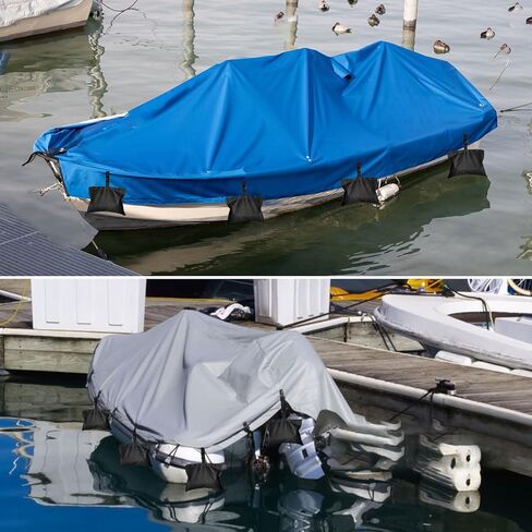 8 Pack Boat Cover Mooring Sand Bags Weights Small Sandbags with Hooks | Marine Grade Vinyl Weighted Bags Empty Small Sandbags Tarp Weights for Hold Things Down Boat Cover Pool Cover Canopy Tent Car in Kuwait