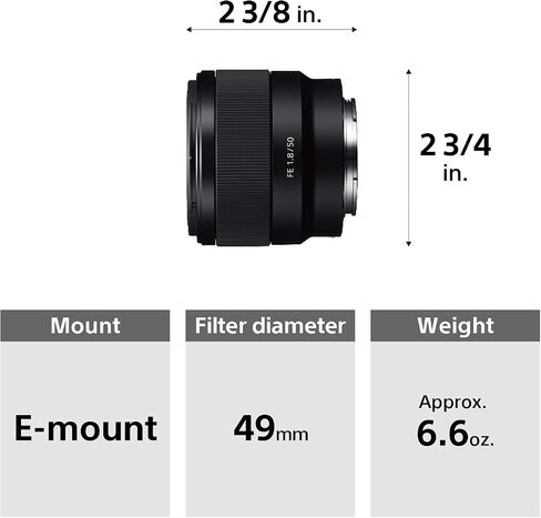 Sony - FE 50mm F1.8 Standard Lens (SEL50F18F/2), Black in Kuwait