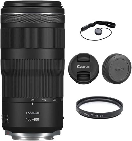 Canon RF100-400mm F5.6-8 is USM Telephoto Lens, Black, Compatible with EOS R Series Mirrorless Cameras | Compact Rf 100-400mm F/5.6-8, Nano Usm Af, Optical Is, 67mm Filter, 635 G in Kuwait