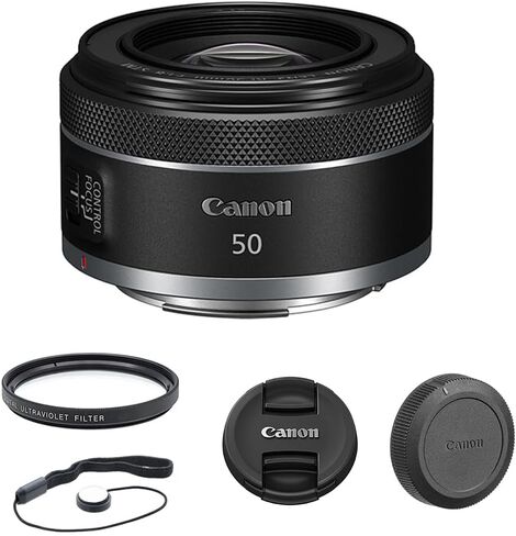 Canon RF50mm F1.8 STM Lens, Mirrorless Lens, Fixed Focal Length, Compatible with EOS R Series Mirrorless Cameras, Compact, Lightweight Design, Portraits, Landscapes, Photography, Black | Stm Af, 43mm Filter, 0.30 M Close-Focus, 0.25× Magnification, 160 G, in Kuwait