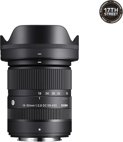 Sigma 18-50mm F2.8 DC DN Contemporary Lens for Fujifilm X Mount, Filter Kit | Sigma Bundle Includes Tiffen 55mm UV Protector Filter, SanDisk 128GB Extreme PRO UHS-I SDXC Memory Card and Camera Backpack in Kuwait