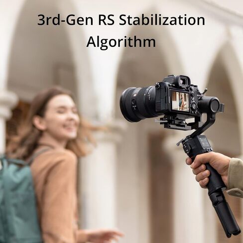DJI RS 3 Mini, 3-Axis Mirrorless Gimbal Lightweight Stabilizer for Canon/Sony/Panasonic/Nikon/Fujifilm, 2 kg (4.4 lbs) Tested Payload, Bluetooth Shutter Control, Native Vertical Shooting (Renewed) in Kuwait