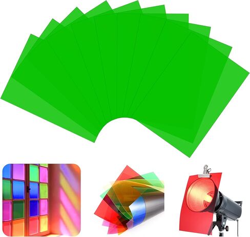 10 Pack Gel Light Filter Sheets, A4 Size Transparency Colored Plastic Sheets,Light Gel Filters for Photography Studio Lighting, Stage LED Lights,Headlight Film (Orange) in Saudi Arabia