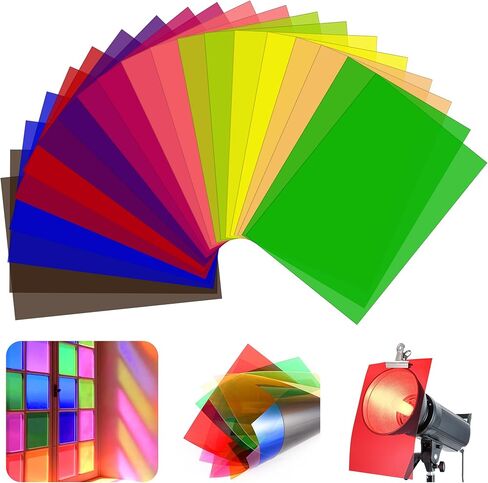 10 Pack Gel Light Filter Sheets, A4 Size Transparency Colored Plastic Sheets,Light Gel Filters for Photography Studio Lighting, Stage LED Lights,Headlight Film (Orange) in Saudi Arabia
