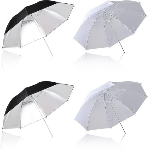 [2 Pack] 33" Black/Silver Reflector Umbrella Kit,Photography Umbrella Lighting Reflector for Contrast, Concentrative Light,Studio/Outdoor Photo and Video Lighting Accessories (2 * 33" Black)… in Saudi Arabia