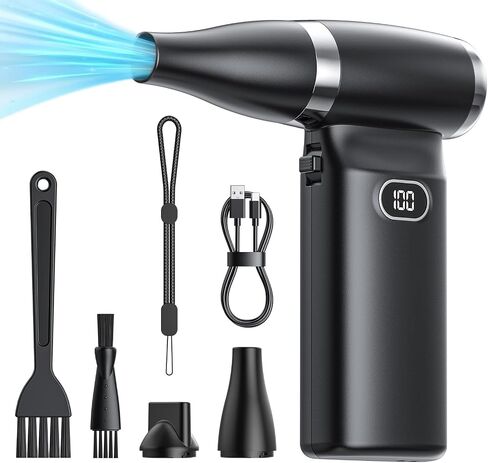 Electric Compressed Air Duster Cordless: 60 MPH High Wind Speed Mini Air Blower for Electronics Portable Computer Cleaner Hand Keyboard Cleaning Powerful Duster for Car, Fans and Other Sences in Kuwait