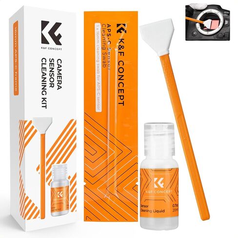 K&F CONCEPT 24mm Full Frame Sensor Cleaning Kits, with 20ml Sensor Cleaner | Sensor SwabsX6, Vacuum Sealed, Gentle Cleaner, Multi-Device Use, Precision Cleaning,for Nikon Sony Canon Camera Clean,MA01 in Kuwait
