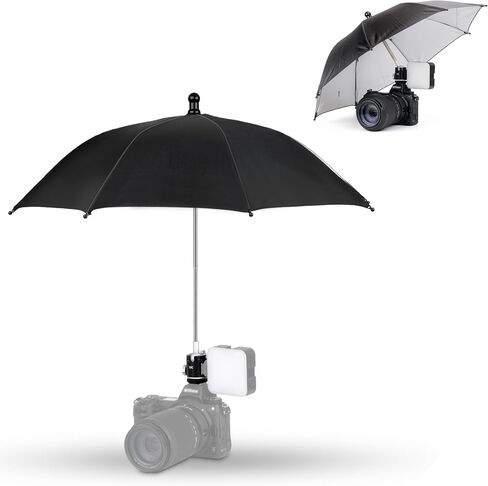 25.6" Camera Tripod Umbrella with Super Clamp for Mirrorless Camera Xbotgo | 360° Adjustable,Weather Guard Umbrella Sunshade,for Canon Nikon Sony Fujifilm Xbotgo Falcon Cameras Outdoor Photographing in Kuwait
