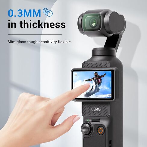 CYNOVA DJI Osmo Pocket 4/3 Screen Protector, Osmo Pocket 3/4 Lens Protector for DJI Osmo Pocket 3/4 Accessories with Tempered Glass LCD Display Film, Ultra HD, 9H Hardness, Scratch Resistant in Kuwait