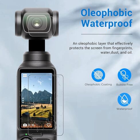 CYNOVA DJI Osmo Pocket 4/3 Screen Protector, Osmo Pocket 3/4 Lens Protector for DJI Osmo Pocket 3/4 Accessories with Tempered Glass LCD Display Film, Ultra HD, 9H Hardness, Scratch Resistant in Kuwait
