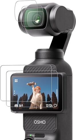 CYNOVA DJI Osmo Pocket 4/3 Screen Protector, Osmo Pocket 3/4 Lens Protector for DJI Osmo Pocket 3/4 Accessories with Tempered Glass LCD Display Film, Ultra HD, 9H Hardness, Scratch Resistant in Kuwait
