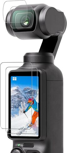 CYNOVA DJI Osmo Pocket 4/3 Screen Protector, Osmo Pocket 3/4 Lens Protector for DJI Osmo Pocket 3/4 Accessories with Tempered Glass LCD Display Film, Ultra HD, 9H Hardness, Scratch Resistant in Kuwait