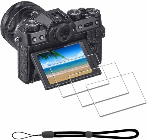 Screen Protector for Fujifilm X-T50, 9H Tempered Glass | 3-Pack + Hand Lanyard + ABS Box. 9H Hardness, Anti-Scratch, Anti-Bubble, HD Clarity, Anti-Fingerprint, Easy Install in Kuwait