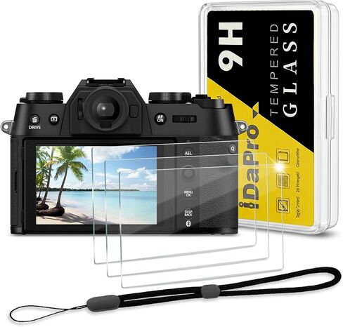 Screen Protector for Fujifilm X-T30 II, 9H Tempered Glass | 3-Pack + Hand Lanyard + ABS Box. 9H Hardness, Anti-Scratch, Anti-Bubble, HD Clarity, Anti-Fingerprint, Easy Install in Saudi Arabia