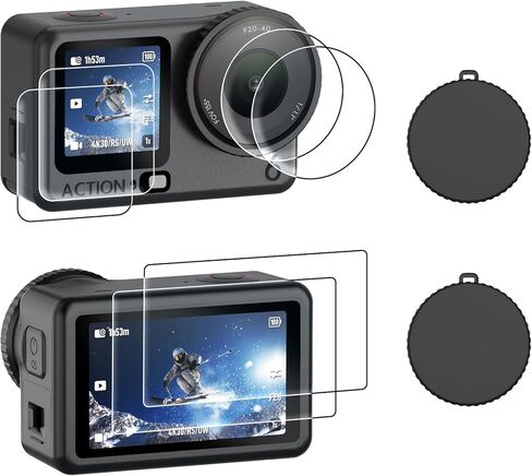 AMAZEAR Lens Screen Protector for DJI Osmo Action 6 Accessories (2 Sets), Action6 Pro Tempered Glass Protector OLED Display, Full Protection, Ultra HD, 9H Hardness, Scratch Resistant(TGP) in Kuwait