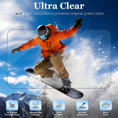 Lens Screen Protector for Insta360 Go Ultra (2 Sets), High Definition Tempered Glass Hardness Screen Protector for Insta 360 GO Ultra Accessories with Auxiliary Suction Cup, Hydrophobic,Oleophobic Coating,Anti-Scratch,Easy Installation in Kuwait