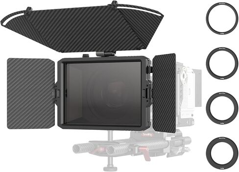 SmallRig Mini Matte Box Pro Flag Kit with Two 4 x 5.65 Filter Frame, Modular Anti-Glare System with Φ67/72/77/82-95mm Adapter Ring, Carbon Fiber Lightweight Design in Kuwait