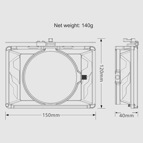 Tilta Mini Matte Box | 15mm Rod Adapter & 4 Lens Adapters | Lightweight | Filter Support | Top Flag | Dual Cold Shoe Mount | Designed for Mirrorless, DSLR | MB-T15 in Kuwait
