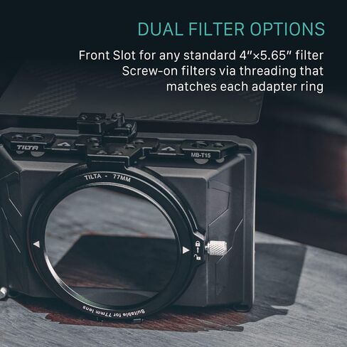 Tilta Mini Matte Box | 15mm Rod Adapter & 4 Lens Adapters | Lightweight | Filter Support | Top Flag | Dual Cold Shoe Mount | Designed for Mirrorless, DSLR | MB-T15 in Kuwait