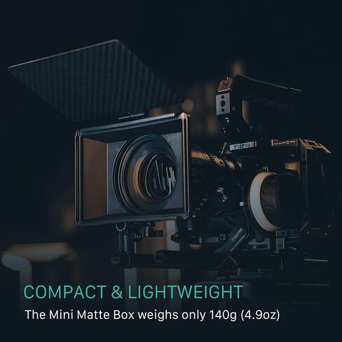 Tilta Mini Matte Box | 15mm Rod Adapter & 4 Lens Adapters | Lightweight | Filter Support | Top Flag | Dual Cold Shoe Mount | Designed for Mirrorless, DSLR | MB-T15 in Kuwait