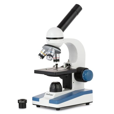 AmScope M150C / M150C-I 40X-1000X All-Metal Optical Glass Lenses Cordless LED Student Biological Compound Microscope in Kuwait