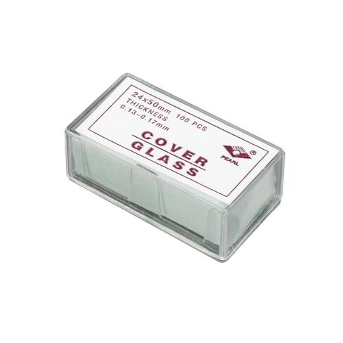 AmScope Microscope Glass Cover Slides Coverslips of 100 Pieces Pre-Cleaned 24mm x 50mm, CS-24X50-100 in Kuwait