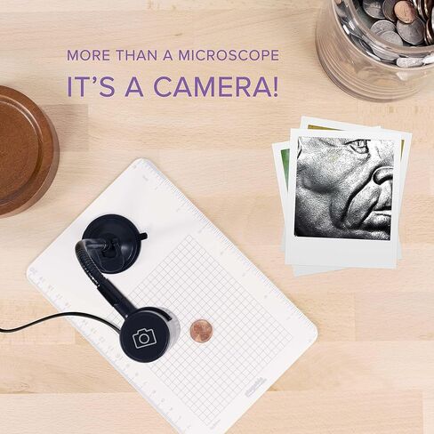 Plugable USB Digital Microscope 250x, 2MP Micro Camera with Flexible Arm Stand - Handheld USB & USB-C Microscope, Windows, Mac, ChromeOS, Linux, Android, iPad Compatible in Kuwait